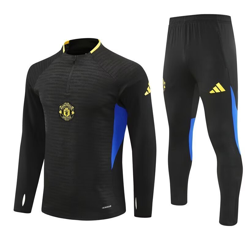 AAA Quality Man Utd 25/26 Tracksuit - Black/Blue